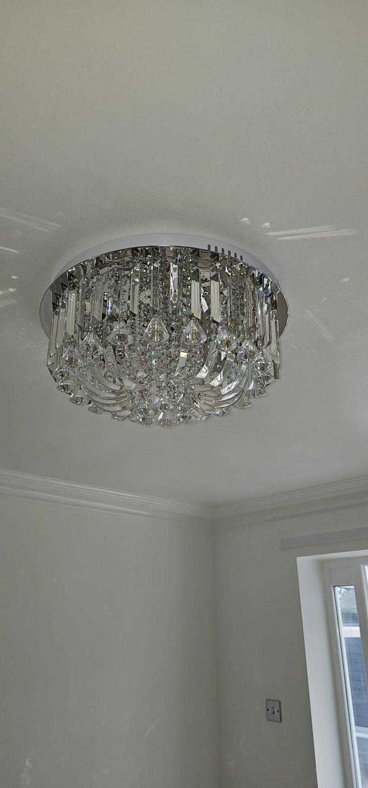 Flush-mounted crystal ceiling light installed by Z Electricals